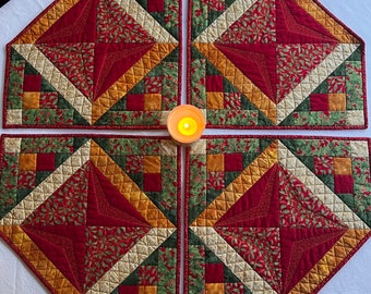 Handmade Quilted Placemat Set: Versatile Table Runner, Festive Decoration