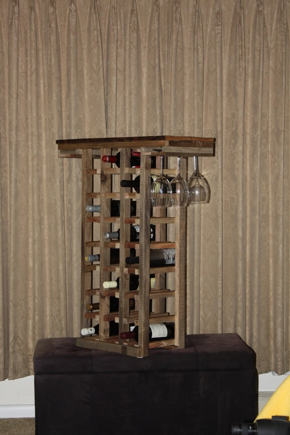 Wine Rack Rustic Barn Wood Furniture Handmade Wine Rack Etsy