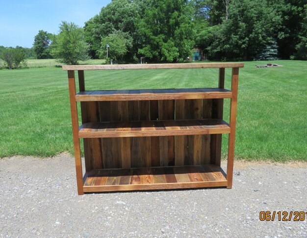 Rustic Bookshelf or Sofa Table Made With Barn Wood - Etsy