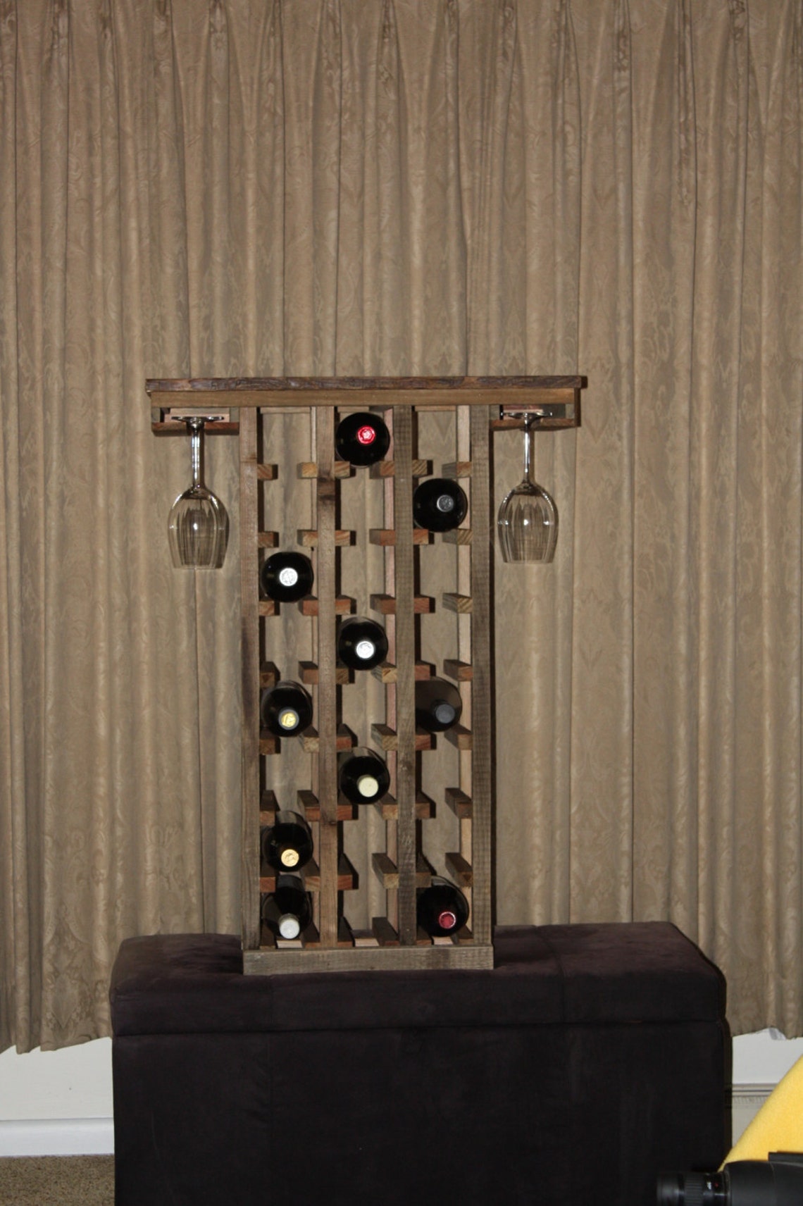 Wine Rack Rustic Barn Wood Furniture Handmade Wine Rack Etsy