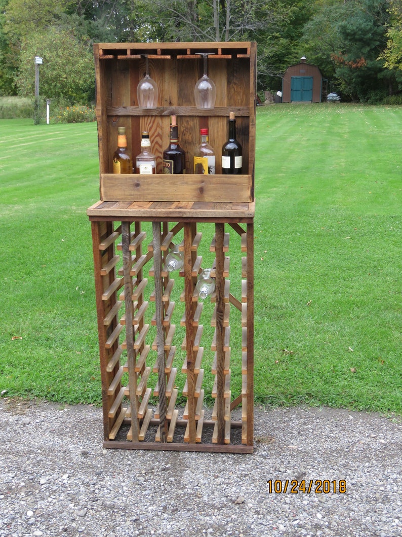 Liquor and Wine Made With Vintage Barn Wood Etsy
