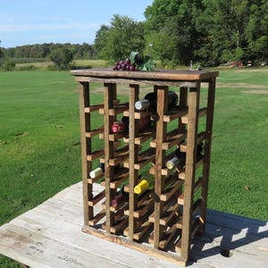 24 bottle wine rack free standing, 5th anniversary gift for her, barn wood wine bottle holders, wine enthusiast wine storage rack, home bar