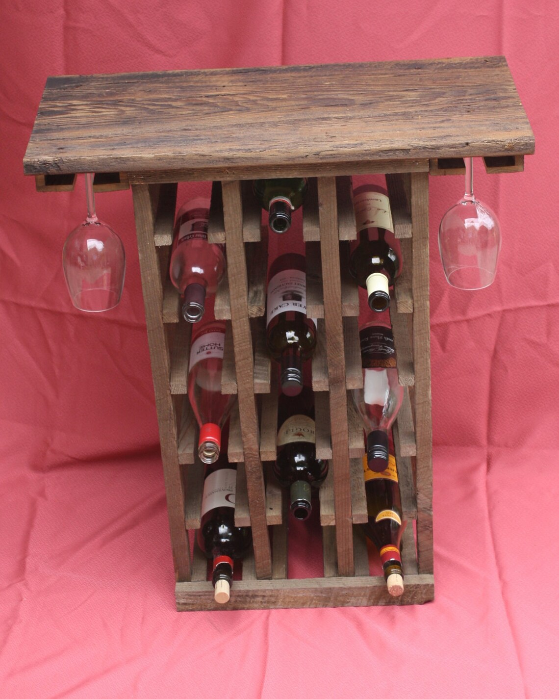 18 Bottle Wine Rack Rustic Wine Rack Barn Wood Wine Rack Etsy