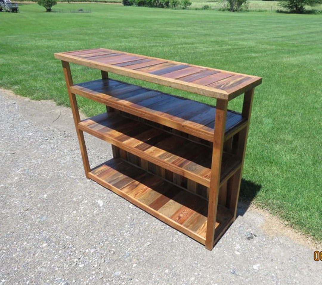 Rustic Bookshelf or Sofa Table Made With Barn Wood - Etsy