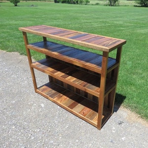 Rustic Bookshelf or Sofa Table made with barn wood