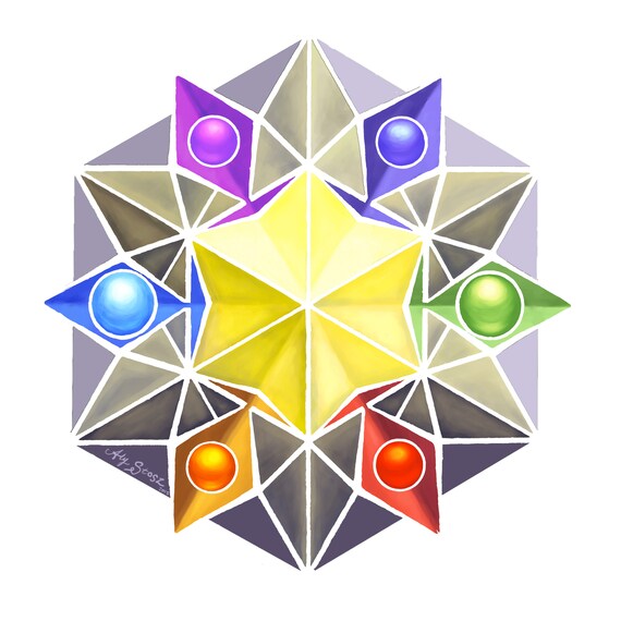 6x6 Matowy Druk Cyfrowy Czakry Star Czworościanu Etsy