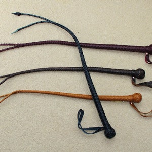 Mini Snake Tongue Whip Premium Leather Handmade mature — 23 inches. one color