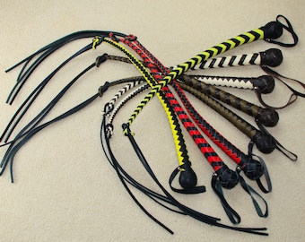 DOG Whip Premium Leather Handmade mature — 33 inches.
