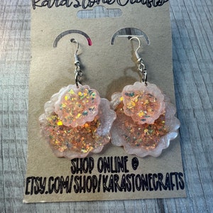 Circle Glitter Dangle Earrings