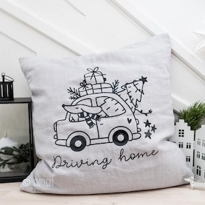 Plotter template Driving Home Dachshund SVG, PNG, DXF