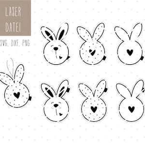Lapin découpé au laser SVG, DXF, PNG
