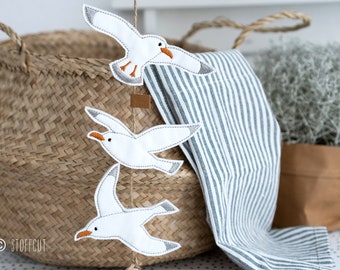 ITH embroidery file seagull garland 10x10 (4"x4")