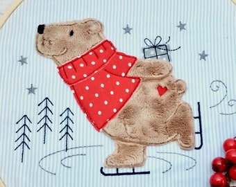 Embroidery file Ice Skate BearBel 18x30 (7x12")