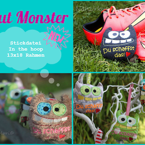ITH embroidery file courage monster 13x18