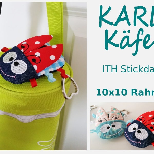 ITH Stickdatei Käfer KARLi 10x10 Rahmen