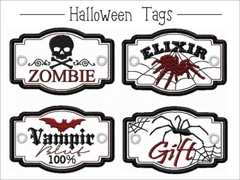 Embroidery file HalloweenTags for 10x10 frames image 2