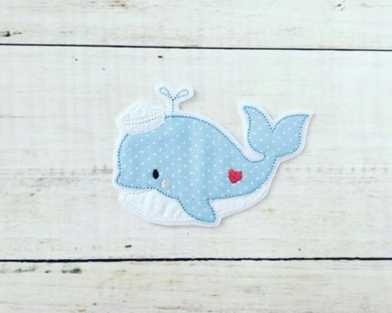 Doodle Little Whale 13x18 embroidery file image 2