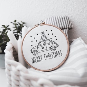 Embroidery file Christmas car 16x26 (6&quot;x10&quot;)