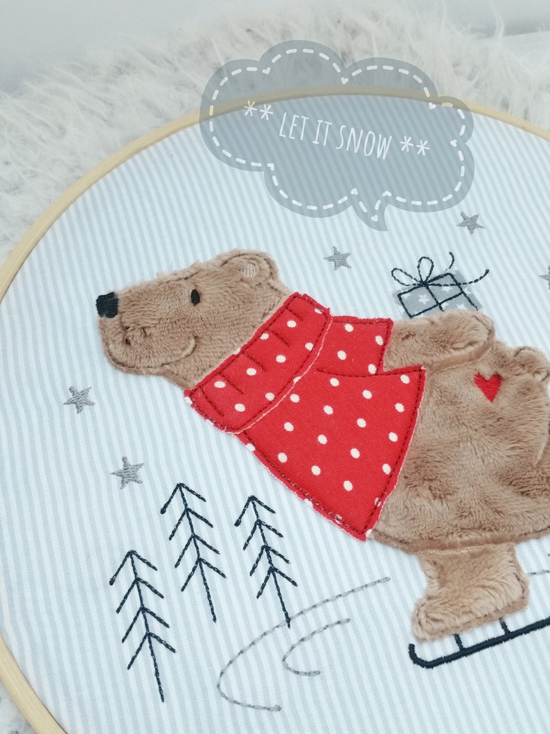 Embroidery file Skating Bear 18x30 7x12