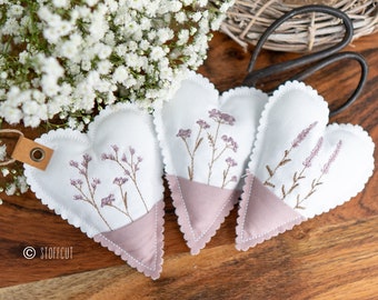 Archivo de bordado ITH 10x10 (4x4") Corazones Flores Silvestres