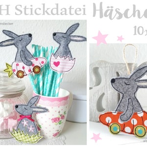 Fichier de broderie ITH lapin 10x10 image 1