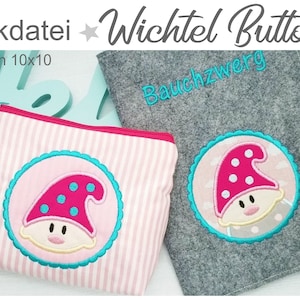 10 Wichtel Button 10x10 Frame Embroidery File