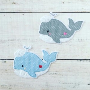 Doodle Little Whale 13x18 embroidery file image 1