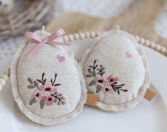 Colgante de huevo con flores, lima de bordado, 10 x 10 (4 x 4 pulgadas)