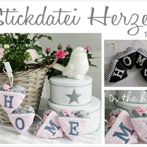 ITH embroidery file hearts HOME 10x10