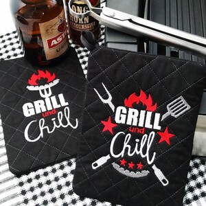 Embroidery file ITH MugRug Grill and Chill 13x18 image 2