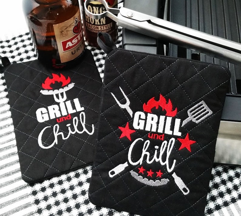 Embroidery file ITH MugRug Grill and Chill 13x18 image 2