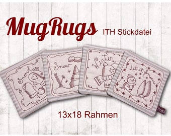 Stickdatei ITH MugRug 13x18 Rahmen