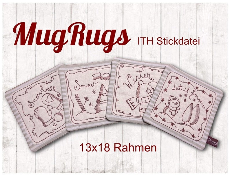 Stickdatei ITH MugRug 13x18 Rahmen Bild 1