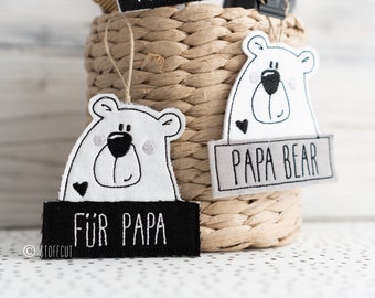 Embroidery file ITH Papa Bear 10x10 (4"x4")