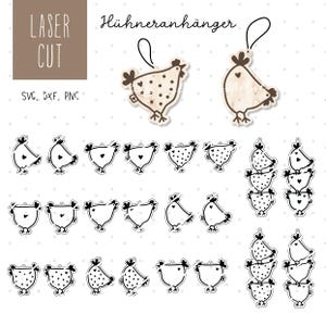 Fichier laser remorque de poulet SVG, DXF, PNG