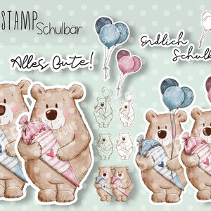 DigiStamp/Clipart Cones Escolares Urso PNG 300dpi