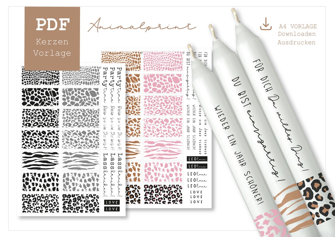 PDF Vorlage zum Selberausdrucken A4 Digital/Download DIY