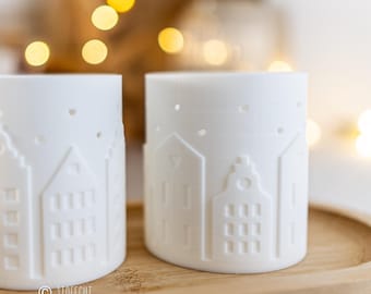STL and 3MF print file 3D, tealight LED, lantern, XMAS, including mini commercial license
