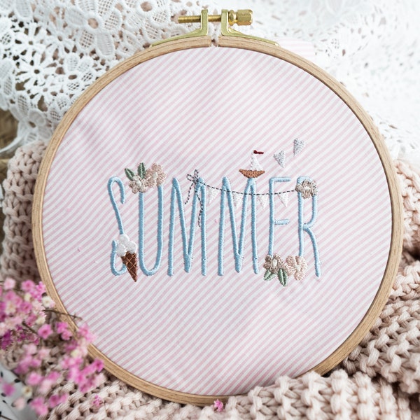 Embroidery file SUMMER/SUMMER lettering 10x10 (4x4")