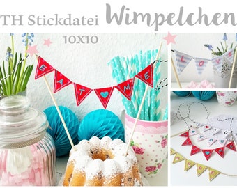 ITH Stickdatei Wimpelchen 10x10