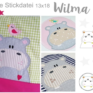 Doodle WILMA 13x18 frame embroidery file