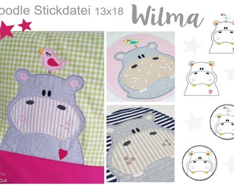 Doodle WILMA 13x18 Rahmen Stickdatei