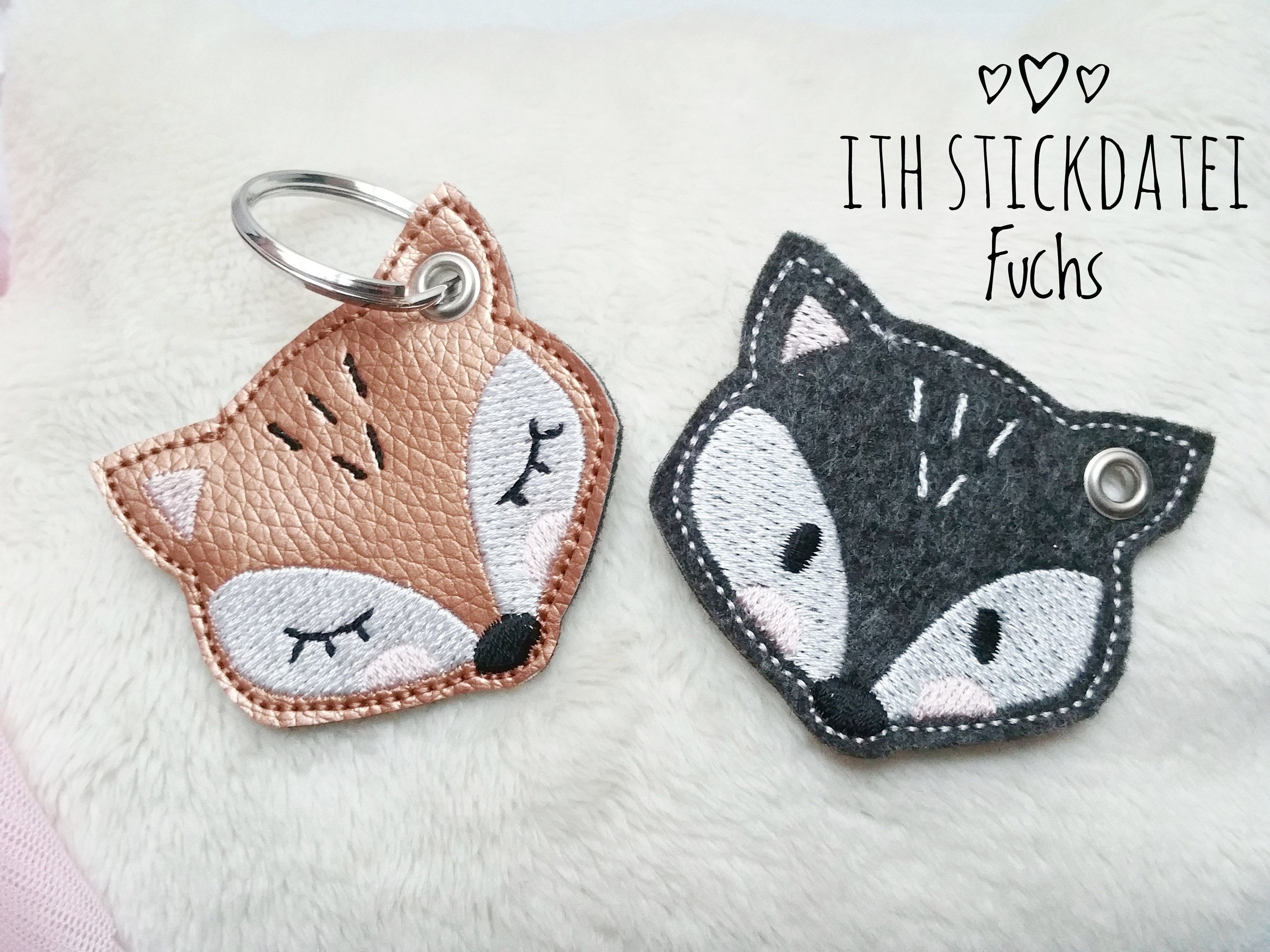 ITH Embroidery File Fox Keychain 10x10 (4x4")