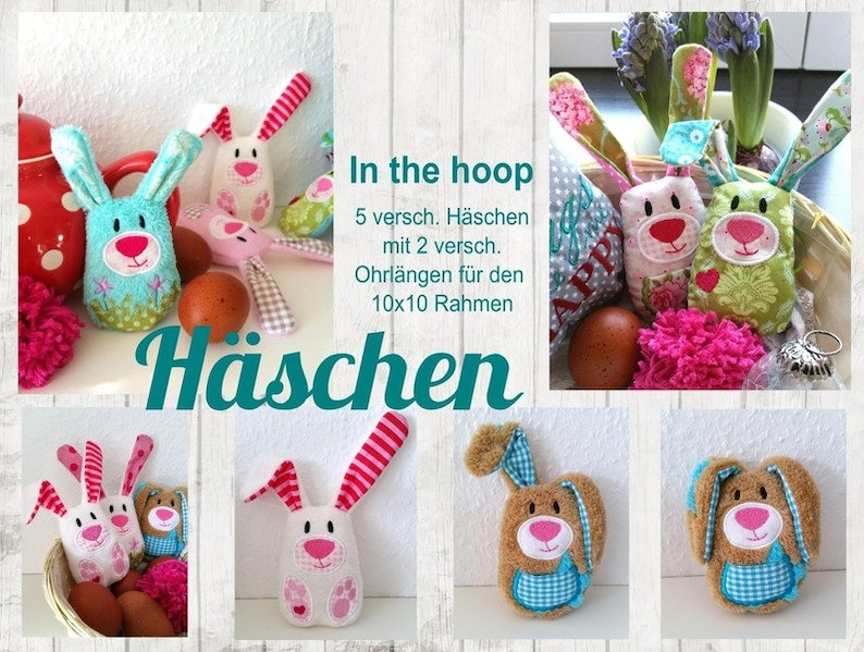 Fichier de broderie ITH lapin cadre 10x10 image 1