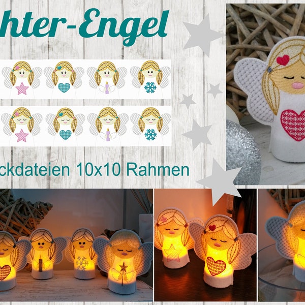10 embroidery files light angels 10x10 frame