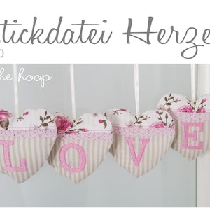 ITH embroidery file hearts LOVE 10x10