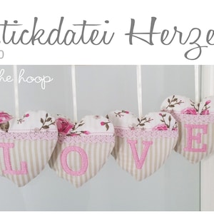 ITH Stickdatei Herzen LOVE 10x10 Bild 1