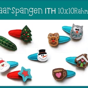 Embroidery file hair clips 10x10 frame