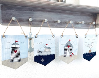 Embroidery file 18x30 (7x12") ITH pennant by the sea