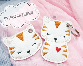 ITH刺繍ファイル 猫キーホルダー 10x10 (4x4")
